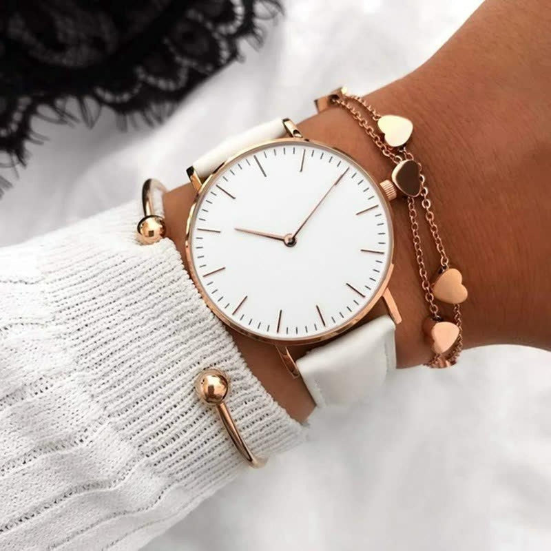 Elegant Women&#39;s Stainless Steel Quartz Watch