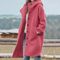 Elegant Women&#39;s Windproof Hooded Coat