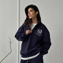 Embroidered Half-Zip Oversized Sweatshirt Herwick