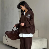 Embroidered Half-Zip Oversized Sweatshirt Herwick