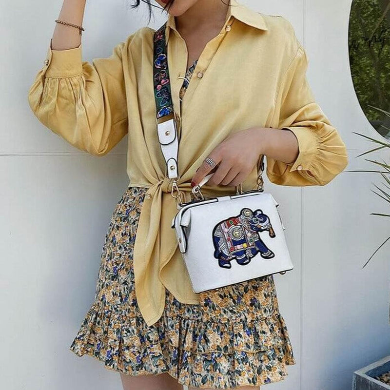 Embroidered Mandala Crossbody Bag - Lightweight Boho Design