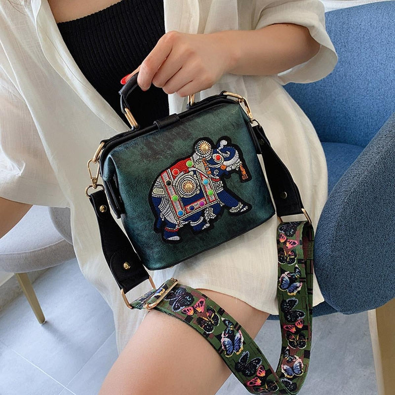 Embroidered Mandala Crossbody Bag - Lightweight Boho Design