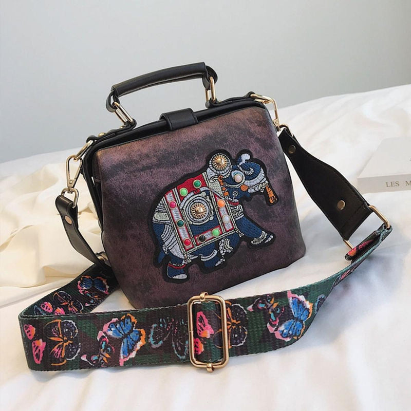 Embroidered Mandala Crossbody Bag - Lightweight Boho Design