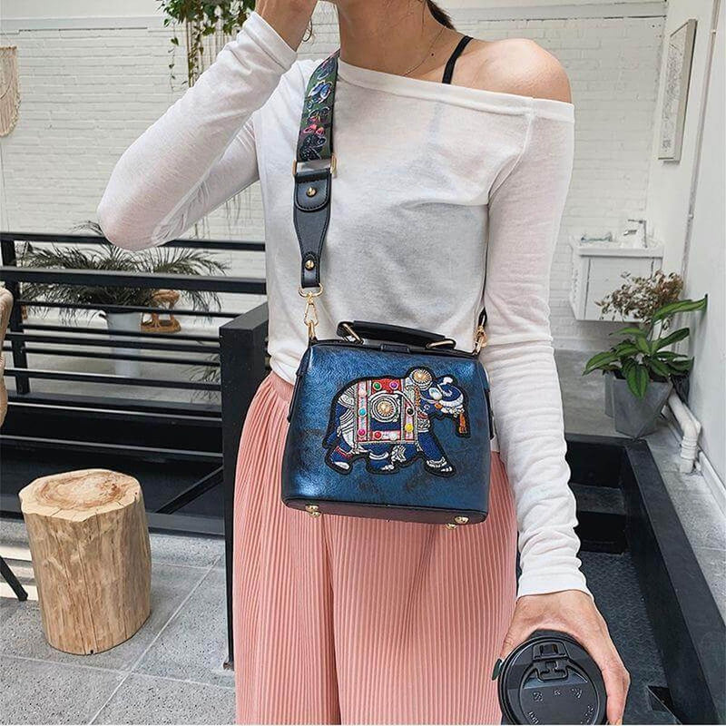 Embroidered Mandala Crossbody Bag - Lightweight Boho Design