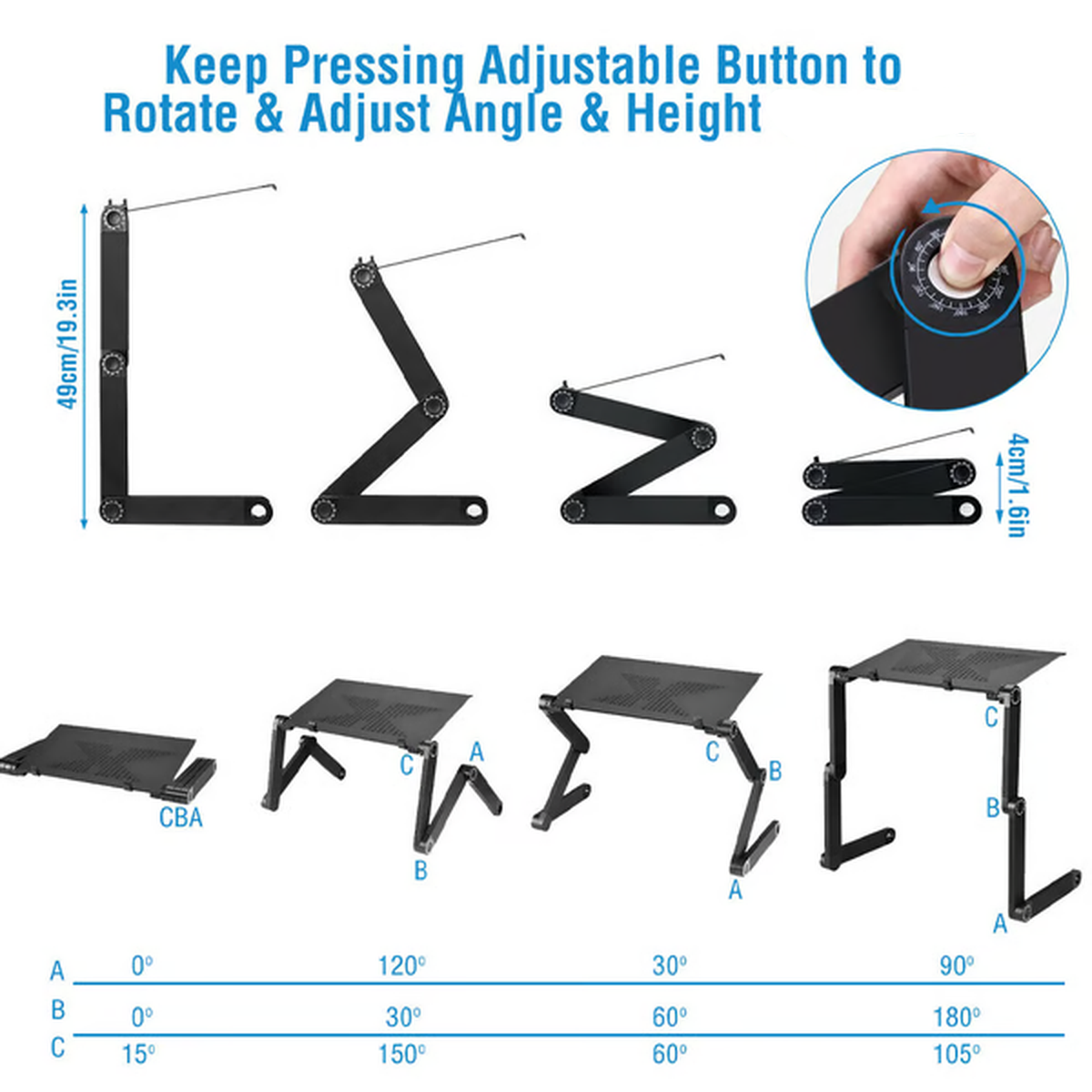 Ergonomic 360° Rotating Laptop Stand With Adjustable Height