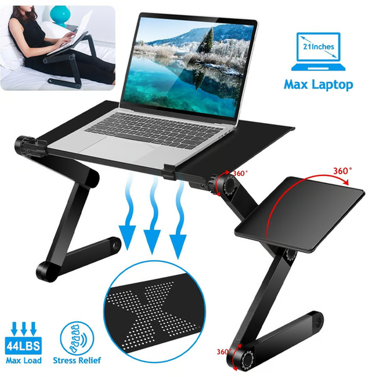Ergonomic 360° Rotating Laptop Stand With Adjustable Height