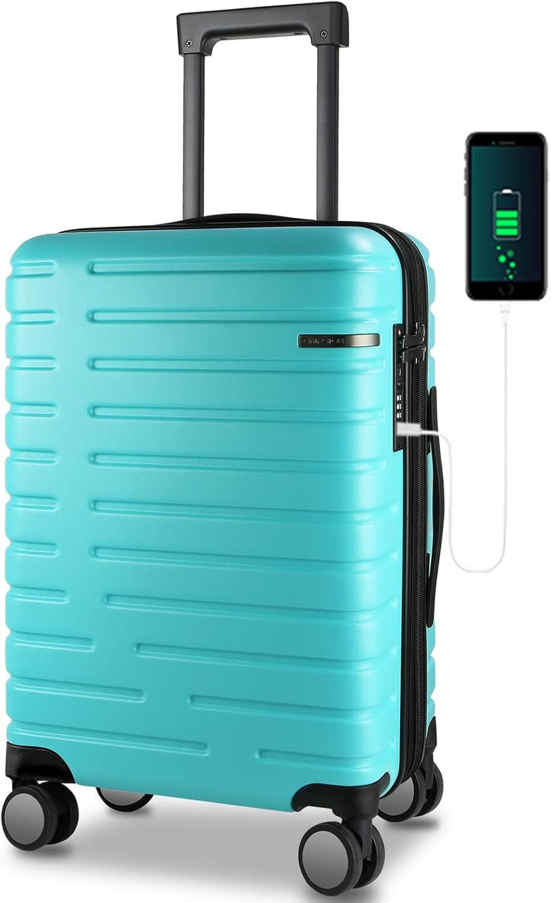Expandable 20-Inch Cabin Suitcase With 360° Spinner Wheels And TSA Lock
