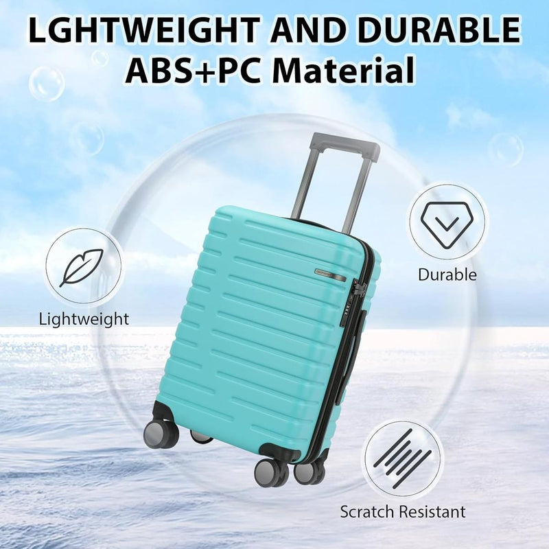 Expandable 20-Inch Cabin Suitcase With 360° Spinner Wheels And TSA Lock