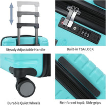 Expandable 20-Inch Cabin Suitcase With 360° Spinner Wheels And TSA Lock