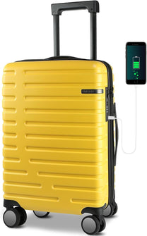 Expandable 20-Inch Cabin Suitcase With 360° Spinner Wheels And TSA Lock