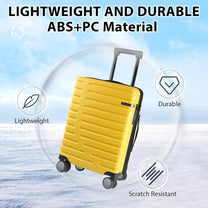 Expandable 20-Inch Cabin Suitcase With 360° Spinner Wheels And TSA Lock