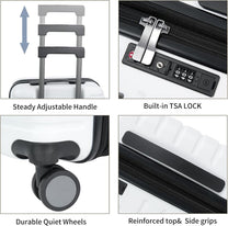 Expandable 20-Inch Cabin Suitcase With 360° Spinner Wheels And TSA Lock