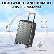 Expandable 20-Inch Cabin Suitcase With 360° Spinner Wheels And TSA Lock