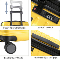 Expandable 20-Inch Cabin Suitcase With 360° Spinner Wheels And TSA Lock