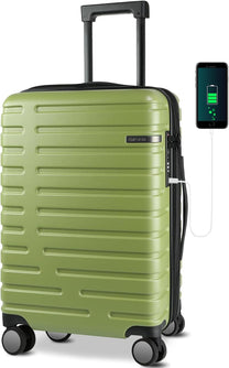 Expandable 20-Inch Cabin Suitcase With 360° Spinner Wheels And TSA Lock