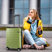 Expandable 20-Inch Cabin Suitcase With 360° Spinner Wheels And TSA Lock