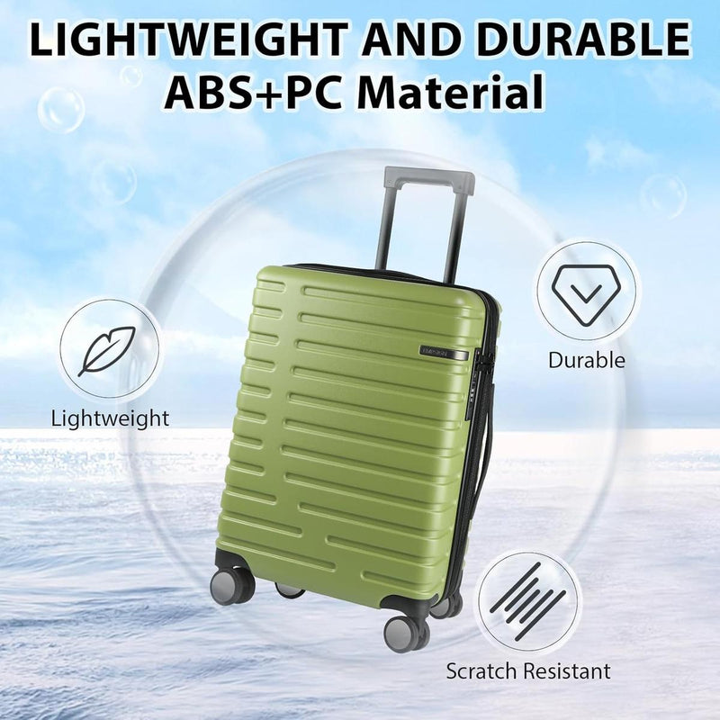 Expandable 20-Inch Cabin Suitcase With 360° Spinner Wheels And TSA Lock