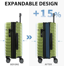 Expandable 20-Inch Cabin Suitcase With 360° Spinner Wheels And TSA Lock