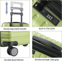 Expandable 20-Inch Cabin Suitcase With 360° Spinner Wheels And TSA Lock