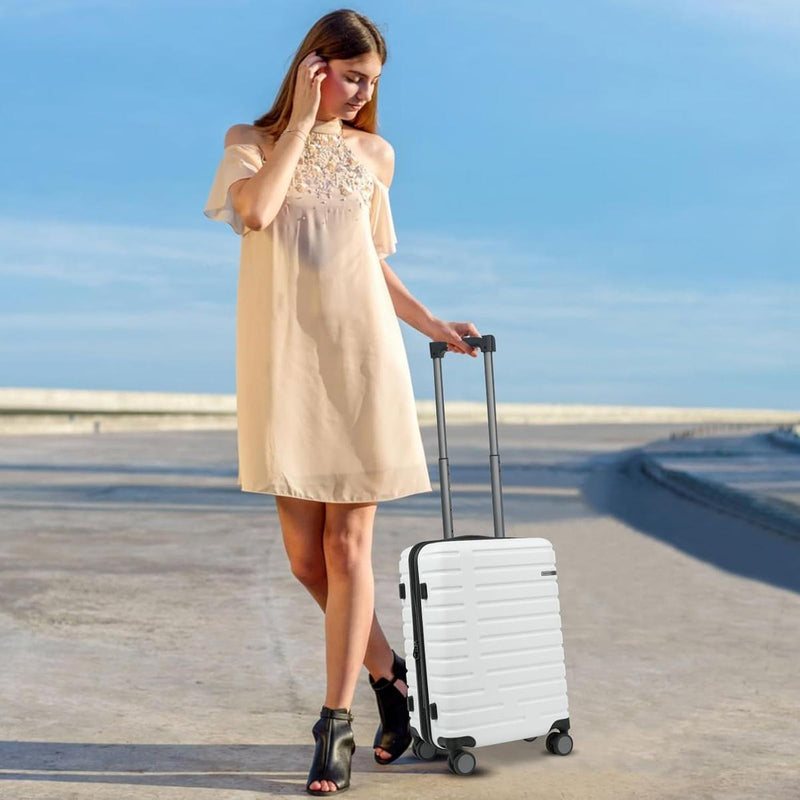 Expandable 20-Inch Cabin Suitcase With 360° Spinner Wheels And TSA Lock