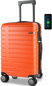 Expandable 20-Inch Cabin Suitcase With 360° Spinner Wheels And TSA Lock