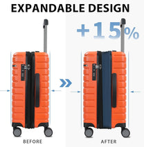 Expandable 20-Inch Cabin Suitcase With 360° Spinner Wheels And TSA Lock
