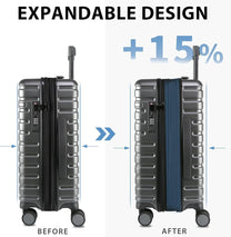 Expandable 20-Inch Cabin Suitcase With 360° Spinner Wheels And TSA Lock