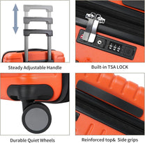 Expandable 20-Inch Cabin Suitcase With 360° Spinner Wheels And TSA Lock