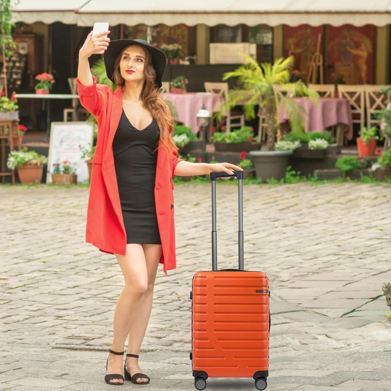 Expandable 20-Inch Cabin Suitcase With 360° Spinner Wheels And TSA Lock