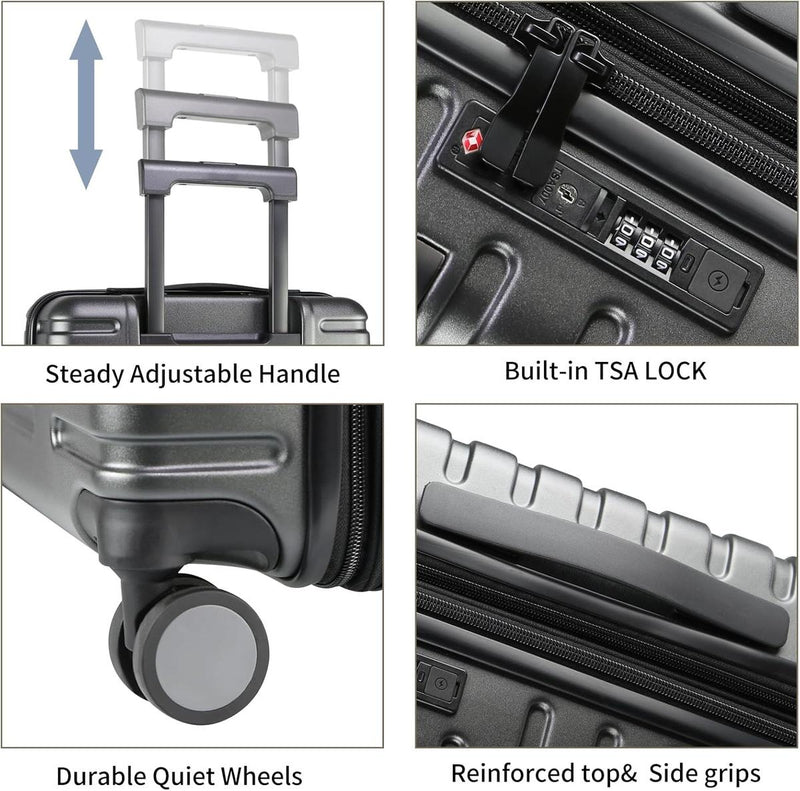 Expandable 20-Inch Cabin Suitcase With 360° Spinner Wheels And TSA Lock