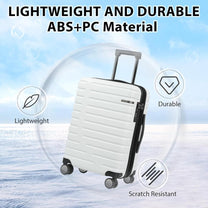 Expandable 20-Inch Cabin Suitcase With 360° Spinner Wheels And TSA Lock