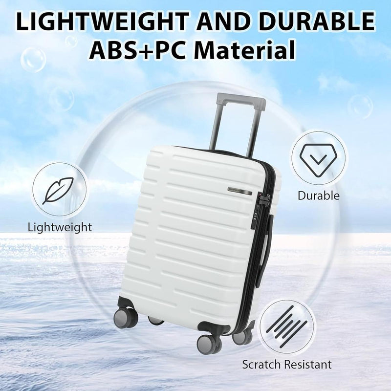 Expandable 20-Inch Cabin Suitcase With 360° Spinner Wheels And TSA Lock