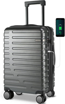 Expandable 20-Inch Cabin Suitcase With 360° Spinner Wheels And TSA Lock