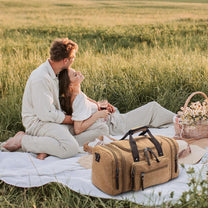 Expandable Canvas Weekend Duffle Bag - 40L to 50L Travel Backpack
