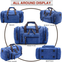 Expandable Canvas Weekend Duffle Bag - 40L to 50L Travel Backpack