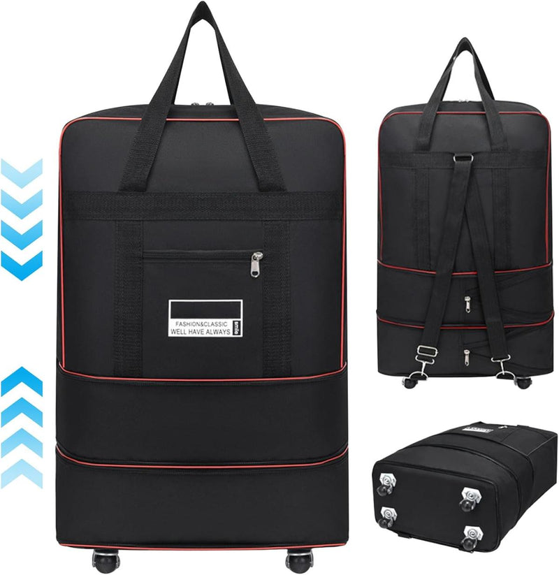 Expandable Foldable Wheeled Travel Bag With Large Capacity