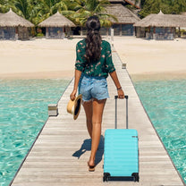 Expandable Hard Shell Cabin Suitcase With Spinner Wheels And TSA Lock