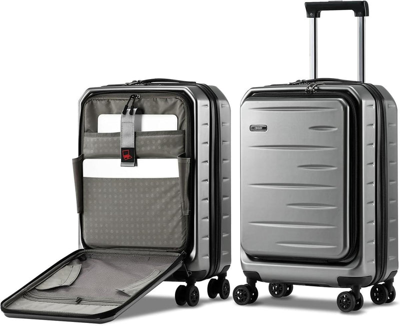 Expandable Hard-Shell Suitcase Set With Front Pocket And TSA Lock