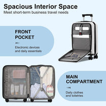 Expandable Hard-Shell Suitcase Set With Front Pocket And TSA Lock