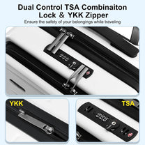 Expandable Hard-Shell Suitcase Set With Front Pocket And TSA Lock