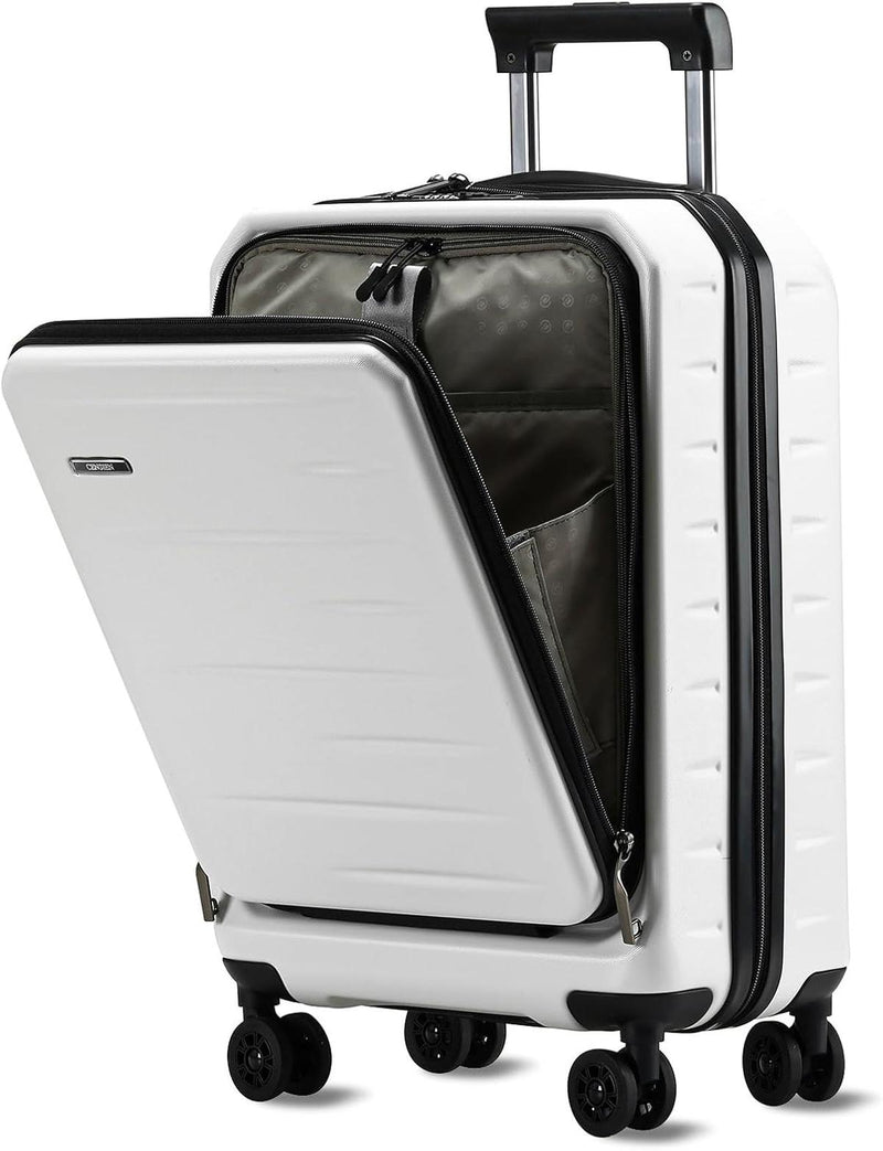 Expandable Hard-Shell Suitcase Set With Front Pocket And TSA Lock