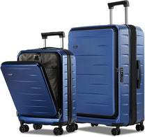 Expandable Hard-Shell Suitcase Set With Front Pocket And TSA Lock