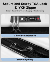 Expandable Hard-Shell Suitcase Set With Front Pocket And TSA Lock