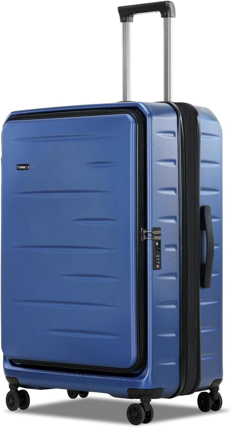 Expandable Hard-Shell Suitcase Set With Front Pocket And TSA Lock