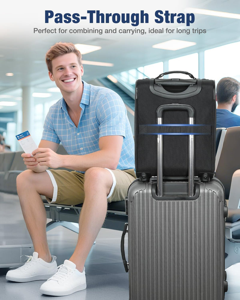 Expandable Soft Cabin Suitcase With Wheels - Lightweight And Airline Approved