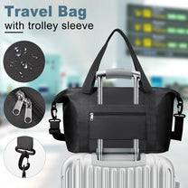 Expandable Travel Bag With Waterproof Wet Pocket And Trolley Sleeve