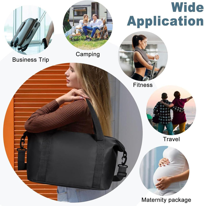Expandable Travel Bag With Waterproof Wet Pocket And Trolley Sleeve