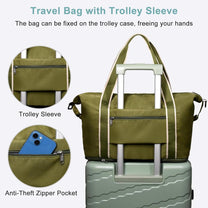 Expandable Travel Bag With Waterproof Wet Pocket And Trolley Sleeve