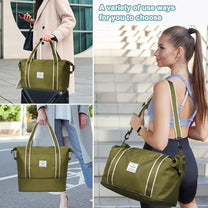 Expandable Travel Bag With Waterproof Wet Pocket And Trolley Sleeve