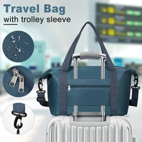 Expandable Travel Bag With Waterproof Wet Pocket And Trolley Sleeve